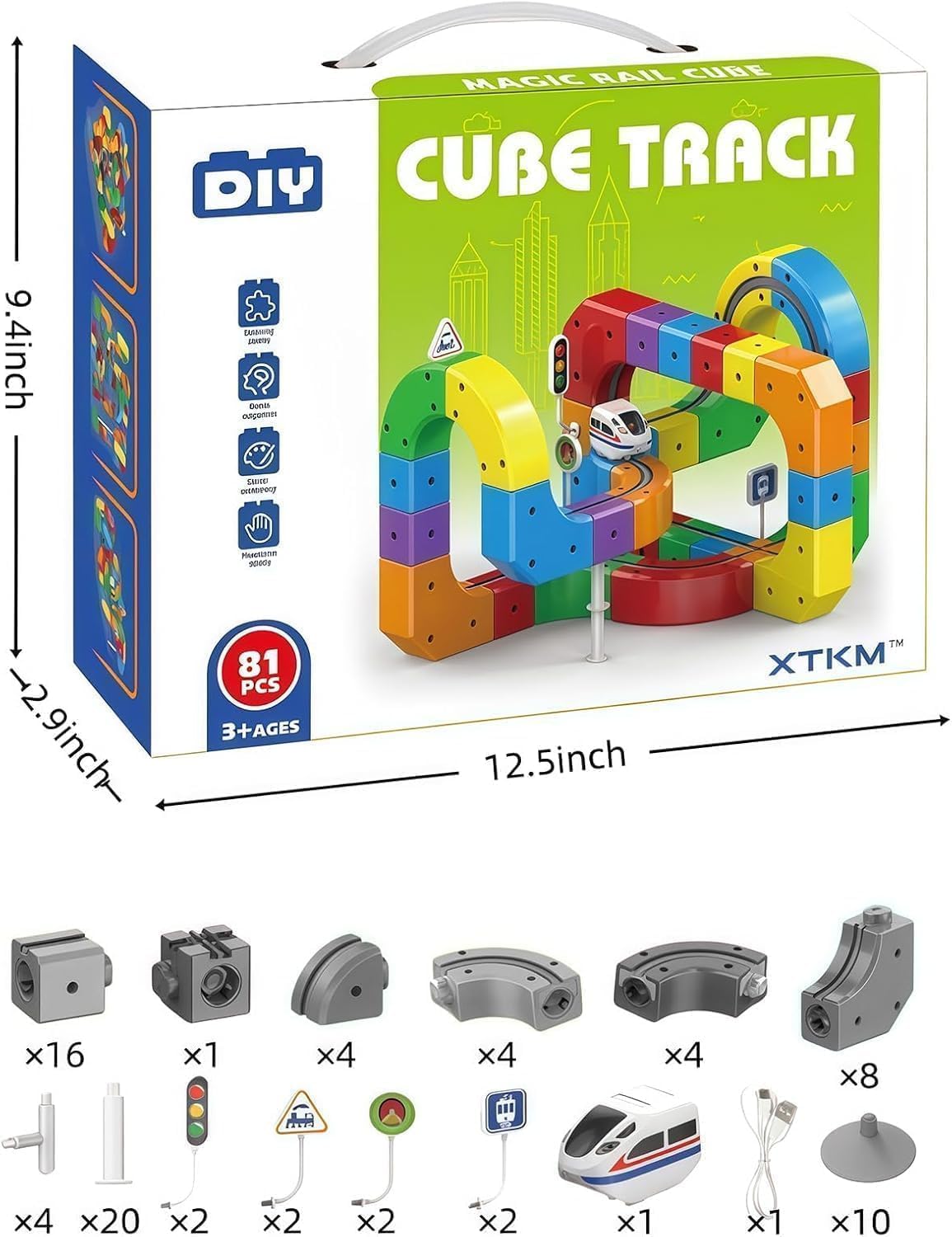 3D Smart Train Circuit Set (80+ Piece)