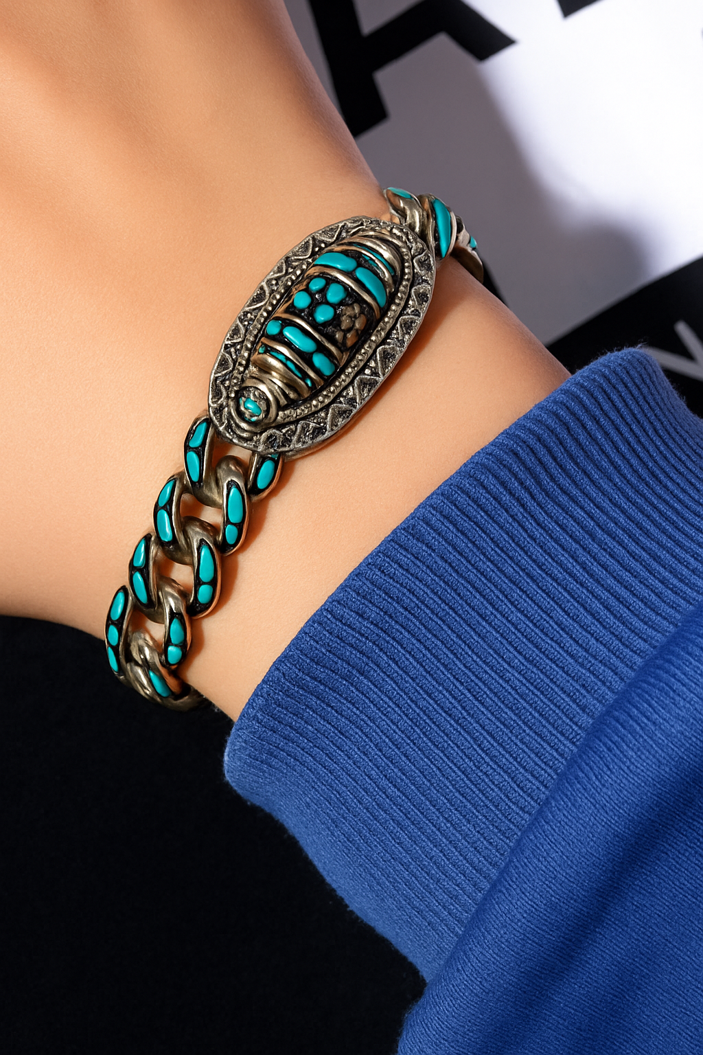 Six-Character Mantra Nine-Eyed Dzi Bead Bracelet
