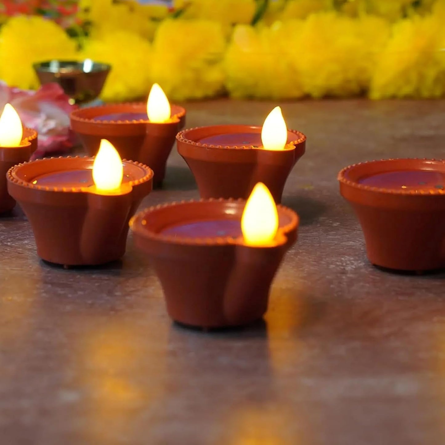 LED Light Water Sensor Diyas – Pack of 10