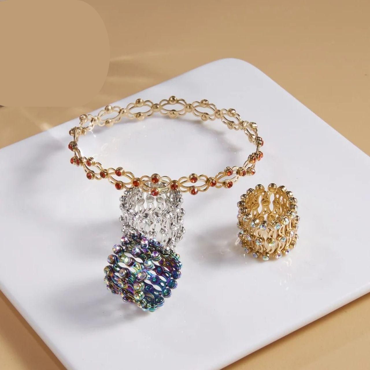 Stretchable 2 In 1 Ring Bracelet(Assorted)