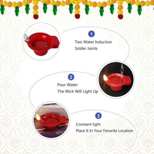 LED Light Water Sensor Diyas – Pack of 10