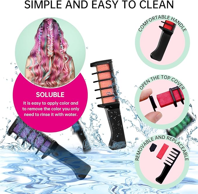 ColorSplash™ Hair Chalk Coluor Comb