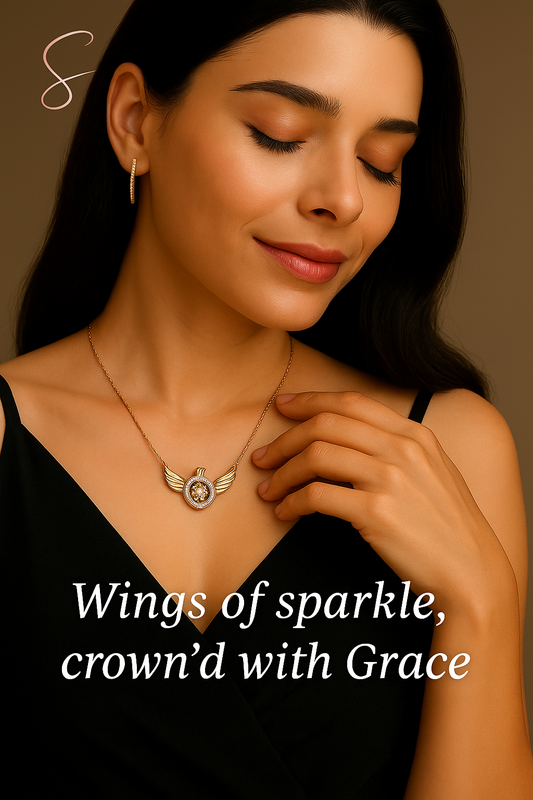 Rose Gold Angel Wings Pendant Chain
