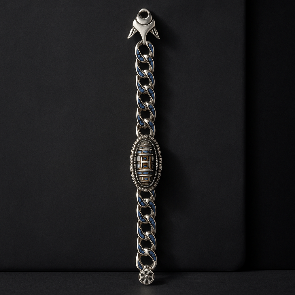Six-Character Mantra Nine-Eyed Dzi Bead Bracelet