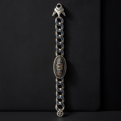 Six-Character Mantra Nine-Eyed Dzi Bead Bracelet