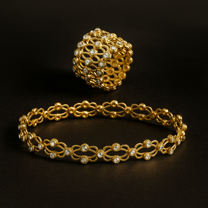 Stretchable 2 In 1 Ring Bracelet(Assorted)