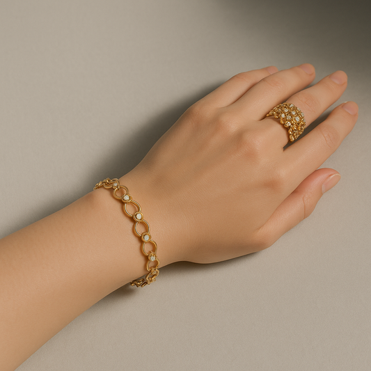 Stretchable 2 In 1 Ring Bracelet(Assorted)