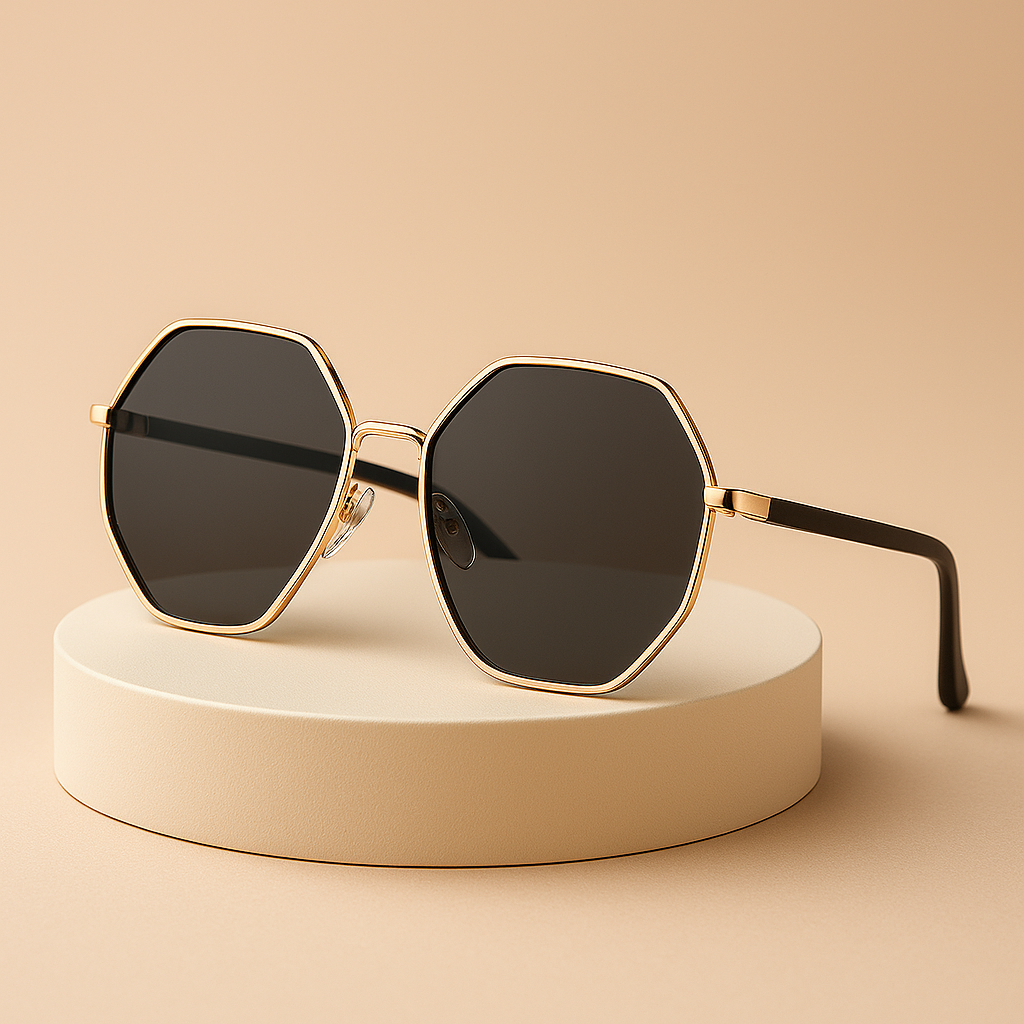 Suga Octagon Round Black Sunglass