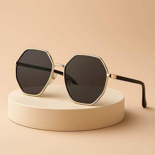 Suga Octagon Round Black Sunglass