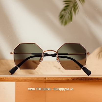 Suga Octagon Round Black Sunglass